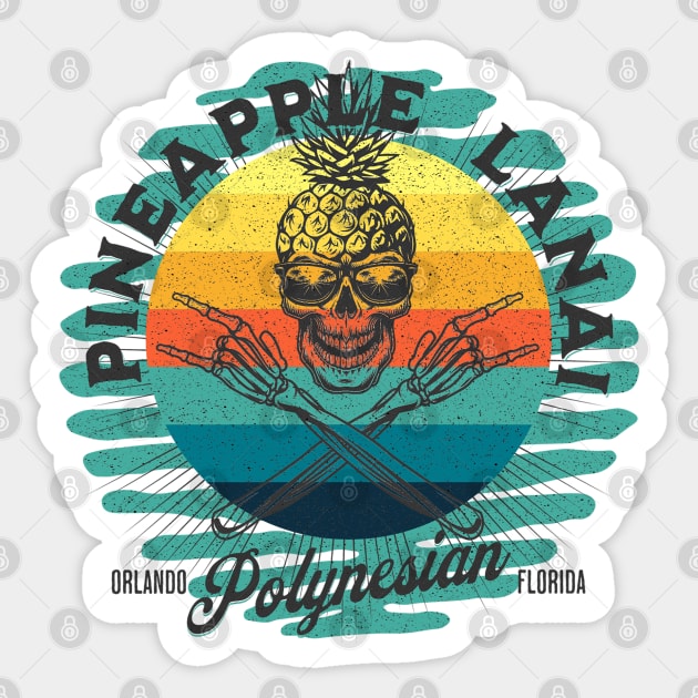 Pineapple Lanai Polynesian Resort Orlando Florida Sticker by Joaddo